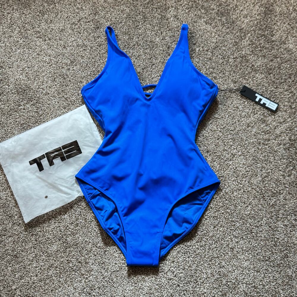 TA3 Plungey Shaping Slimming Swimsuit NWT XS Short Tummy Control $188 Sapphire